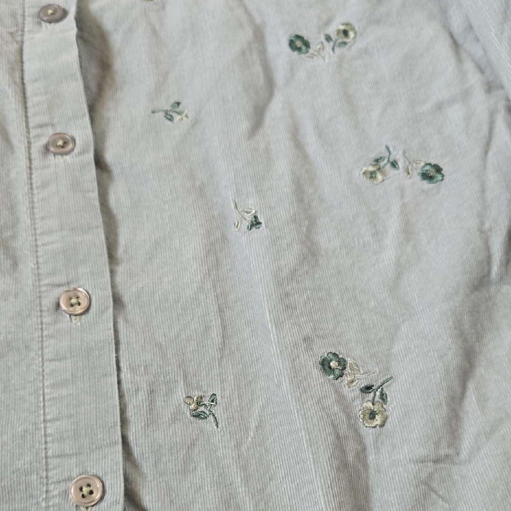 Vintage 90's Fashion Bug Light Green Corduroy Shirt Plus Size 22/24W - Picture 5 of 7